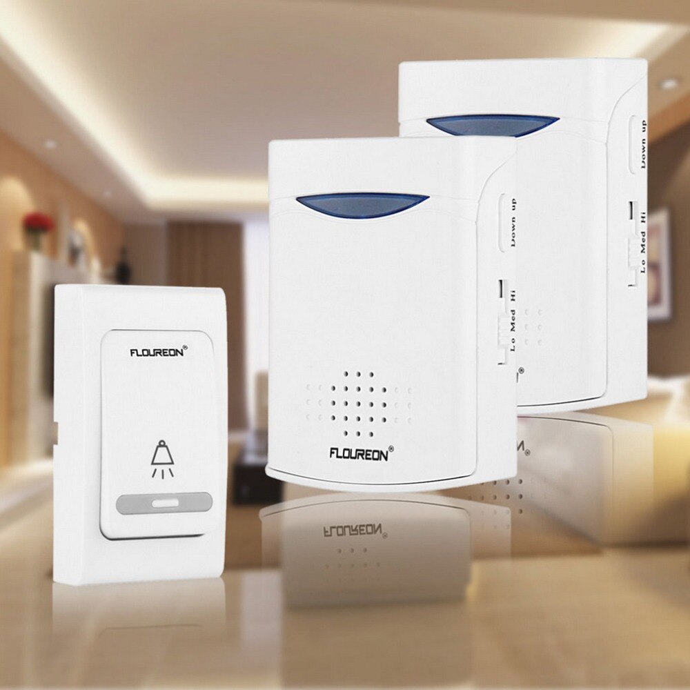 Portable Twin Pack Wireless Cordless Door Bell Chime 100M Range Search