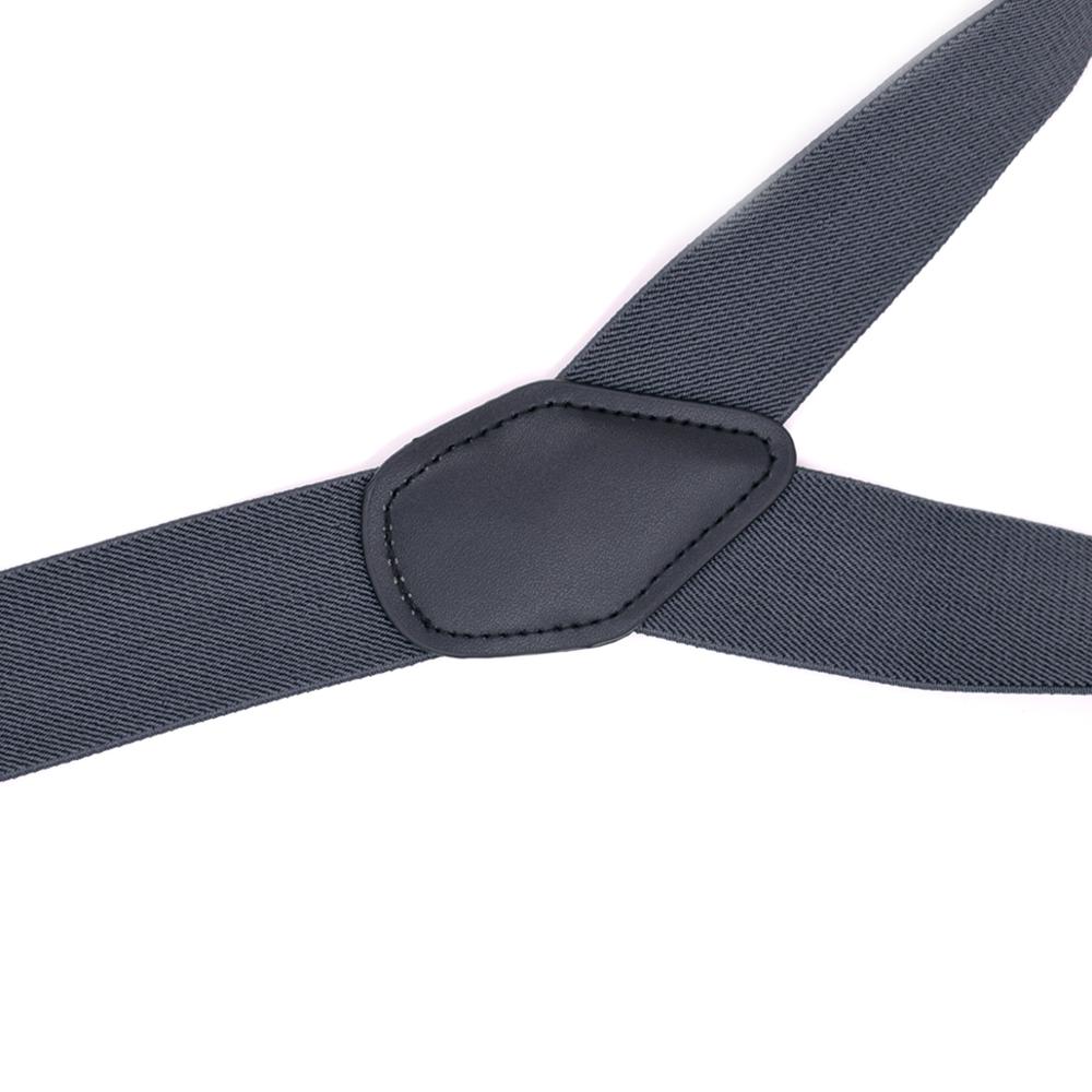 Suspenders for Men Y-Back PU Leather Trimmed Button End Men's Wedding Tuxedo Braces Suspenders for Father Husband