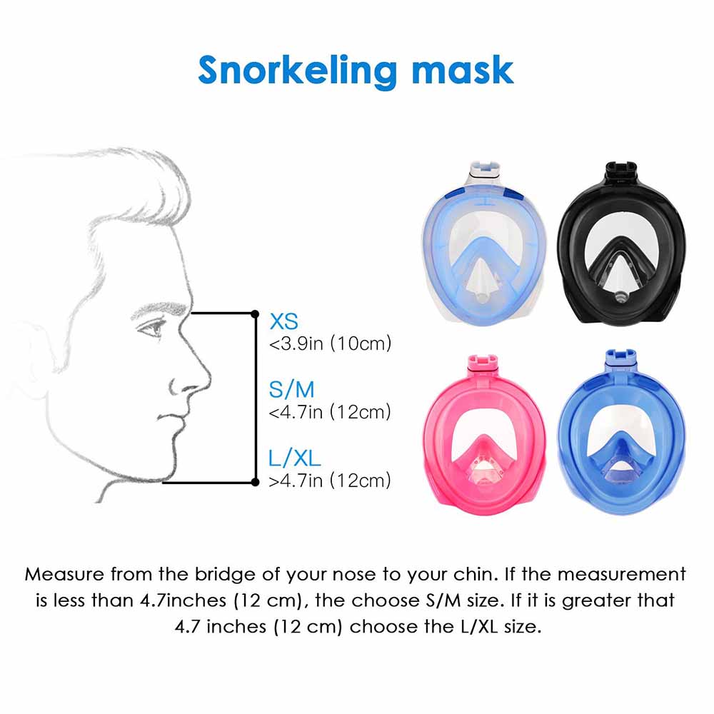 SMACO Diving Mask Snorkel Mask Full Face Scuba 180 Degree View Snorkeling Goggle Dry Top Set Anti-fog for Kids Adults