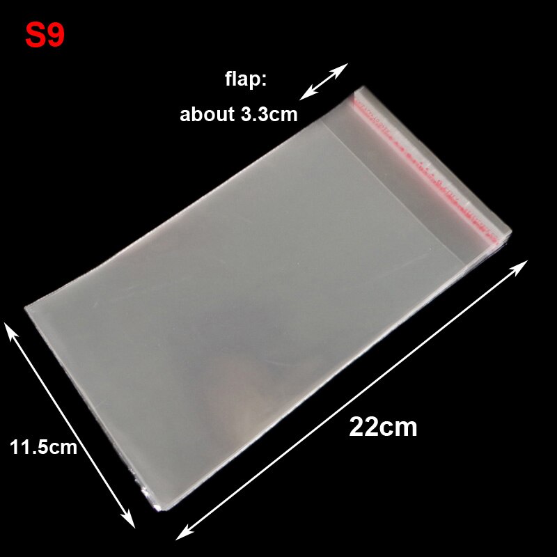 50pcs Resealable Plastic Transparent Bags Clear Cellophane Self-adhesive Plastic Opp Bag Packing Storage Poly Bag: 50pcs 11.5x22cm