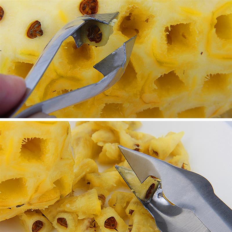 2 szt. Urządzenie robić usuwania nasion ananasa oko ze stali nierdzewnej obieraczka robić ananasa naczynie kuchenne narzędzia