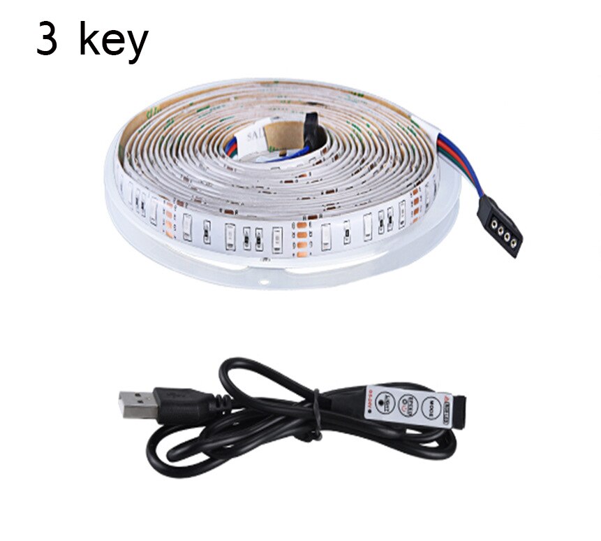 Rgb Led Strip Verlichting Infrarood Control Usb DC5V 1M 2M 3M 4M 5M SMD2835 Flexibele lamp Tape Diode Tv Achtergrond Desk Screen Lichten: 3 key 2835 5V / 1 m