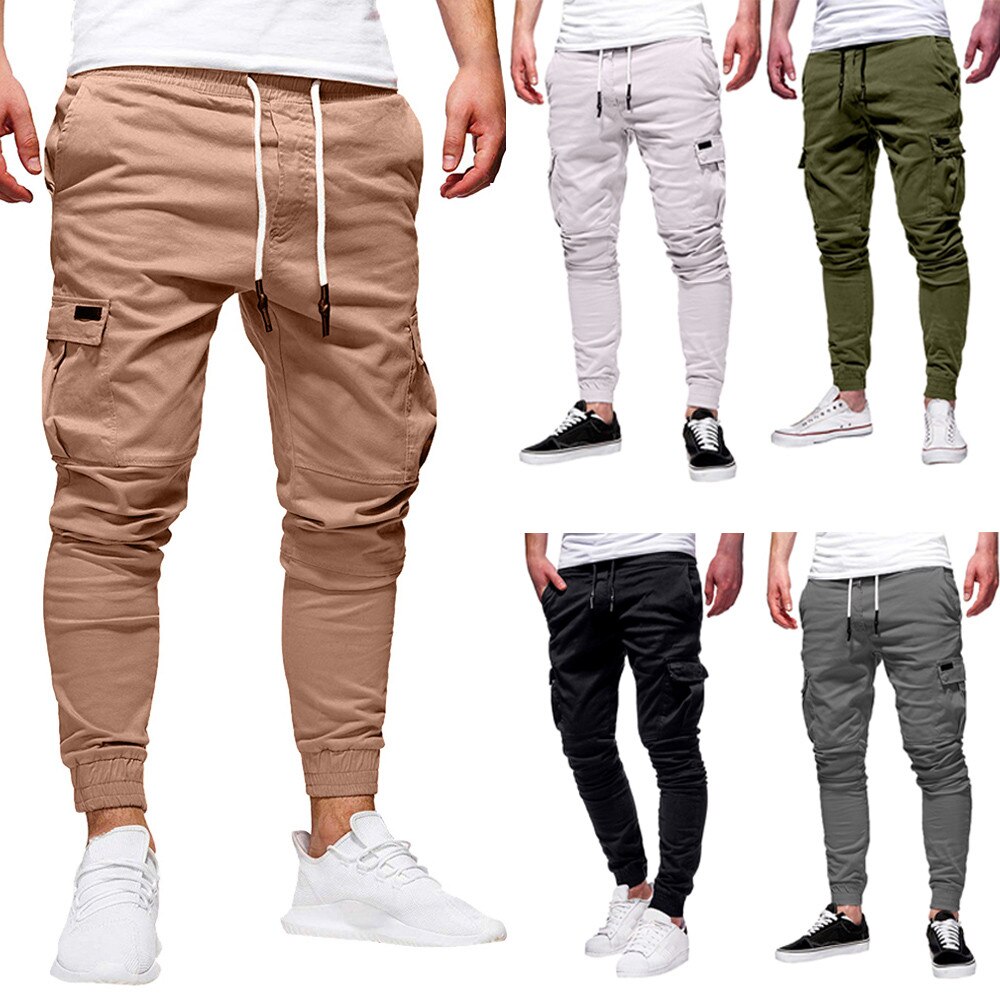 Men's Sport Pure Color Bandage Casual Loose Sweatpants Drawstring Pant