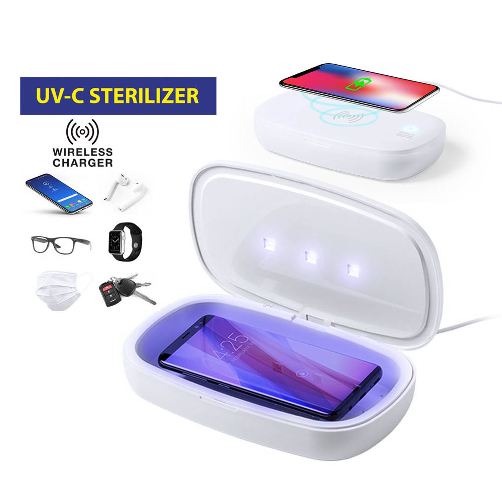 Sterilisator box mit drahtlose ladegerät, UV-licht, typ C, entfernt batterien, ladegerät, drahtlose ladegeräte