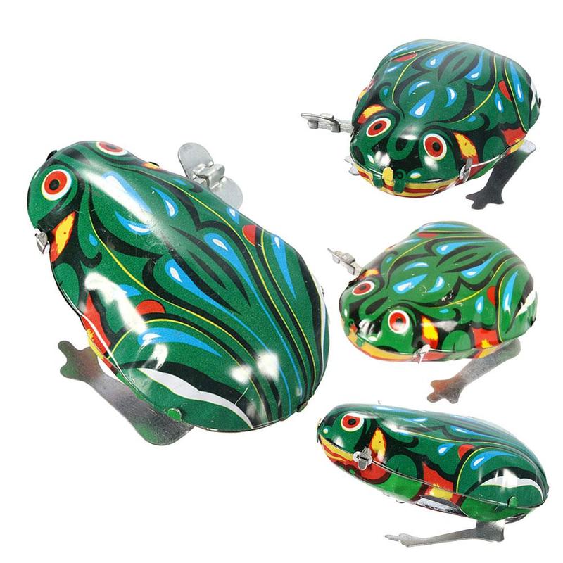 Nostalgische alte spielzeug zinn frosch Baby haar streifen spielzeug auf der kette spielzeug Stall freundlicher