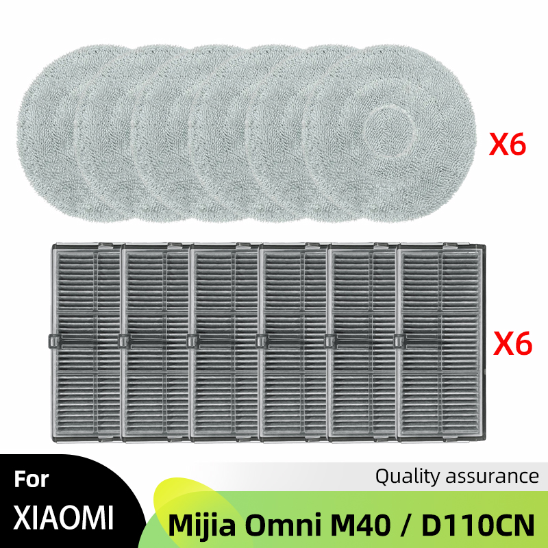 Ajuste para Xiaomi Mijia M40 / D110CN Robot aspirador de repuesto Cepillo Lateral principal filtro HEPA almohadillas de fregona bolsa de polvo accesorios de repuesto: Castaño