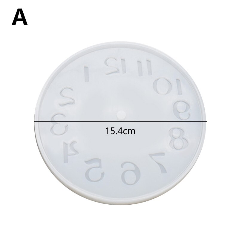 Diy Silicone Klok Mold Epoxyhars Tray Mold Klok Craft Maken Sieraden Accessoires Klei Cement Silicon Klok Mould Ronde: 1