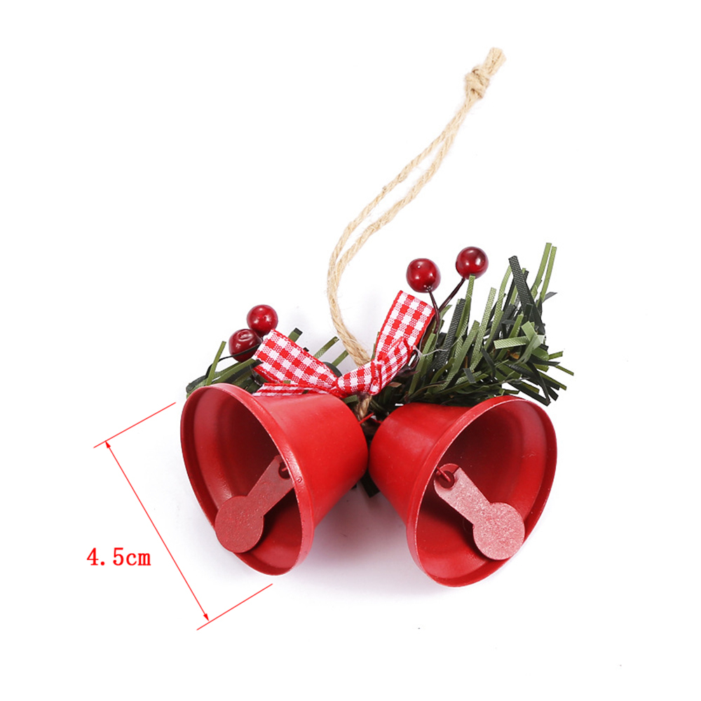 3 Pcs Kerstboom Decoratieve Craft Ornament Hanger Dubbele Kleine Bel Met Vlinderdas Woondecoratie Accessoires