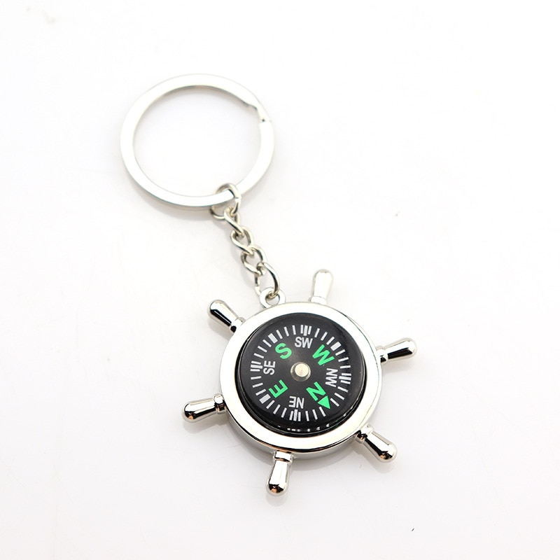 Mini Key Chain Hiking Navigator Survival Pocket Compass Tool Outdoor Travel Portable Alloy Silver Camping Hiking Compasses