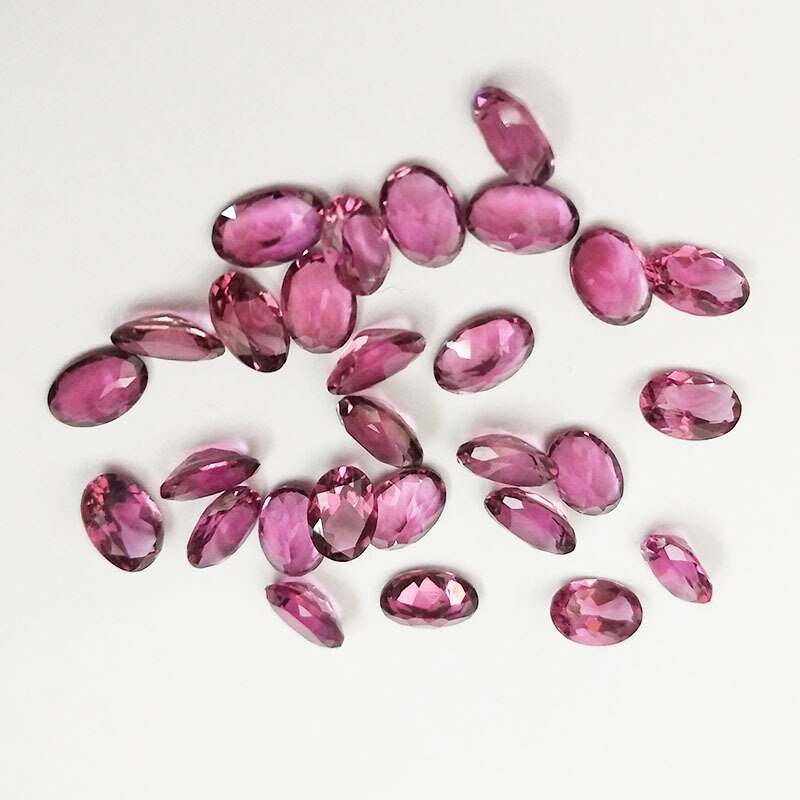 Wong Rain Top 1 PCS Natural 3 * 5 MM Oval Cut Rubellite Loose Gemstone DIY Stones Decoration Jewelry Lots Bulk