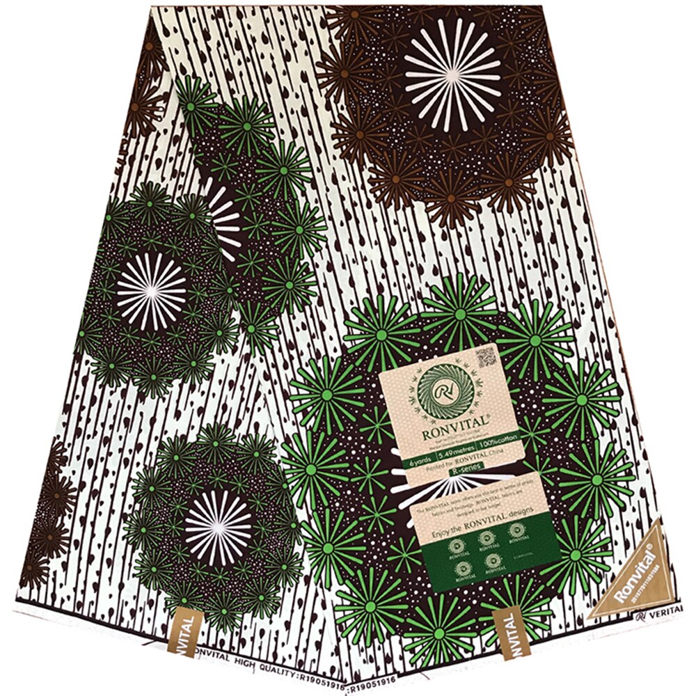 pure cotton wax african print fabric tissue african fabric wax print fabric: Green