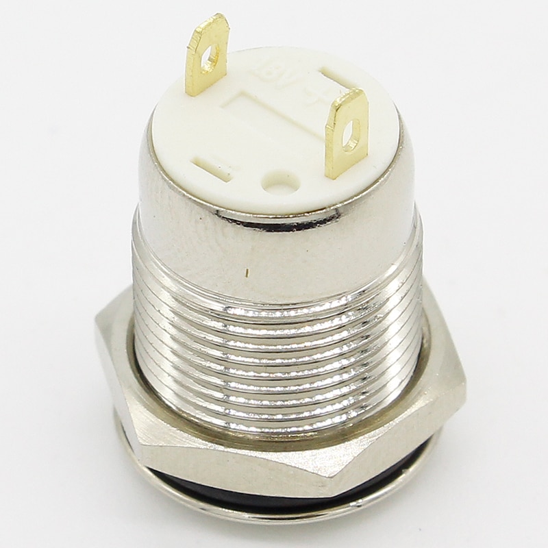 1pcs 12mm Waterproof Momentary Flat Round Stainless Steel Metal Push Button Switch Car Start Horn Speaker Bell Automatic Reset