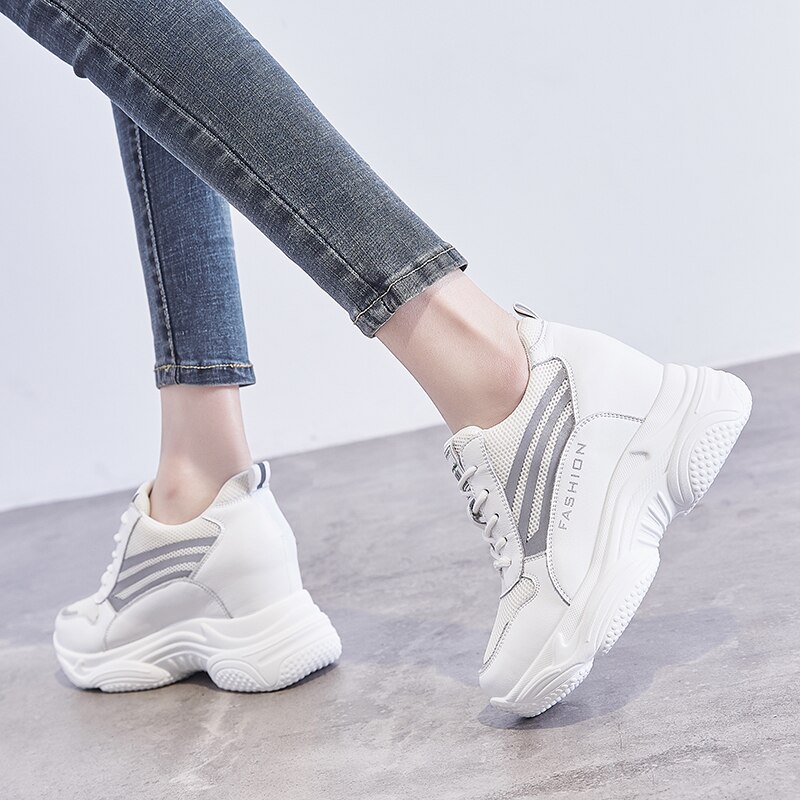 Women Sneakers Platform Thick Sole Ladies Casual Shoes Lace-up Sneakers Walking Shoes for Spring and Summer