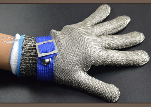 Anti-skære handsker rustfrit stål klasse 5 ståltråd plus pe stål ring jern handsker anti-skære metal slagtning træarbejder