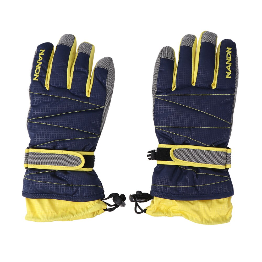 Cold Weather Super Warm Winter Snow Skiing Windproof Waterproof with Long Cuff for Snowboarding Riding (Blu