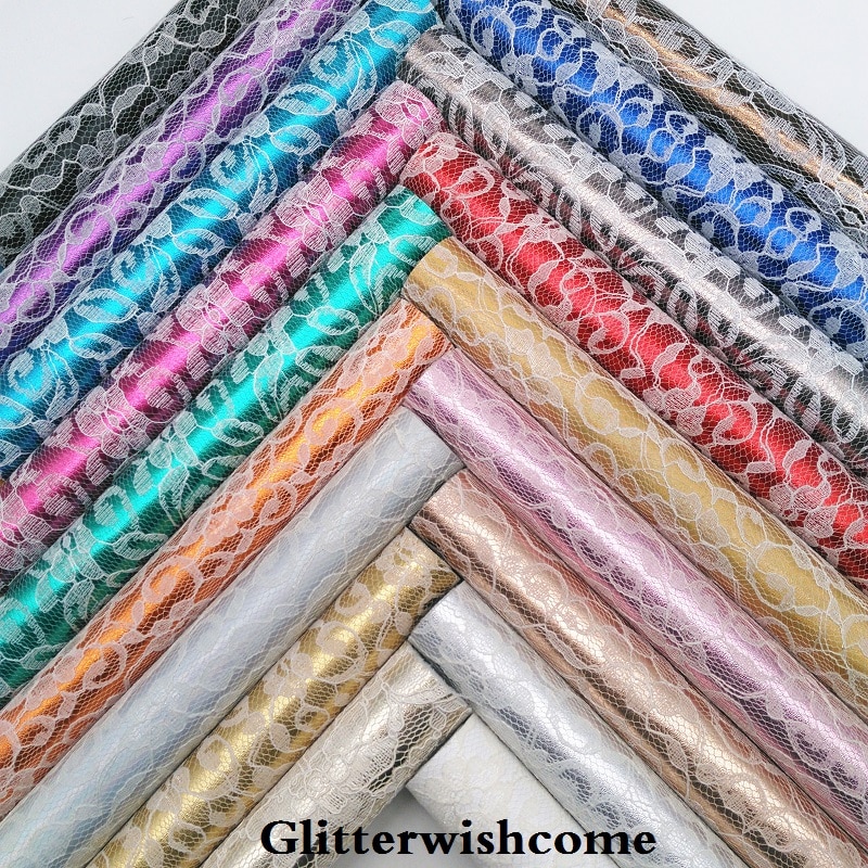 Glitterwishcome 21X29CM A4 Size Vinyl Voor Bows Metallic Synthetisch Leer Met Gewatteerde Kant Faux Lederen Lakens Voor Bows, GM093A