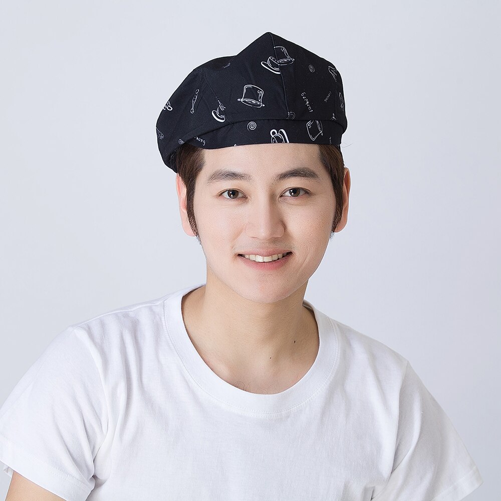 3 Colors Chef Waiter Food Service Hats Printed Plaid Caps Kitchen Cooking Restaurant Bakery Canteen Cafe Forward Cap