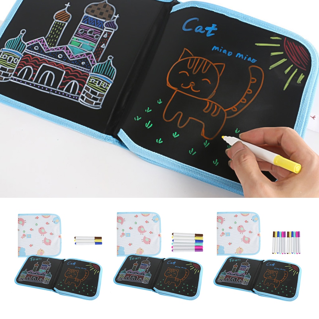 Draagbare Uitwisbare Tekentafel Kids Dubbelzijdige Herbruikbare Schetsblok Schilderkunst Boek
