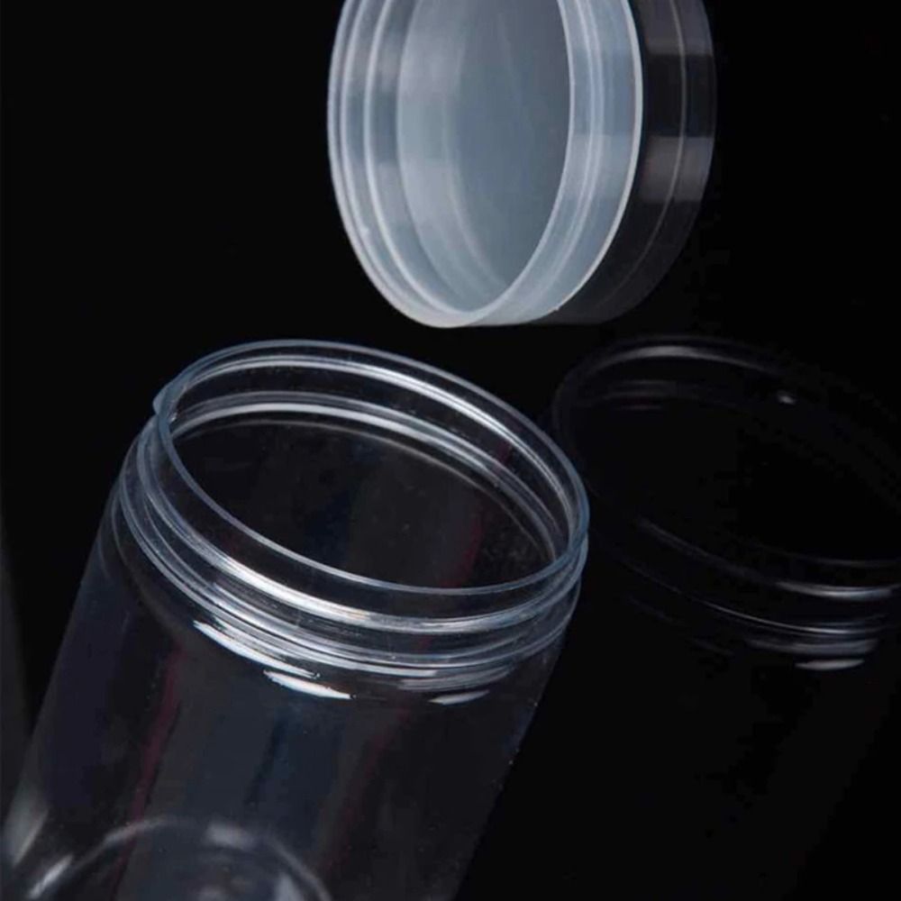 Bote sellado transparente con tapa, botella de embalaje vacía, tarro de plástico para alimentos, contenedor de almacenamiento de grado alimenticio, cubo Circular