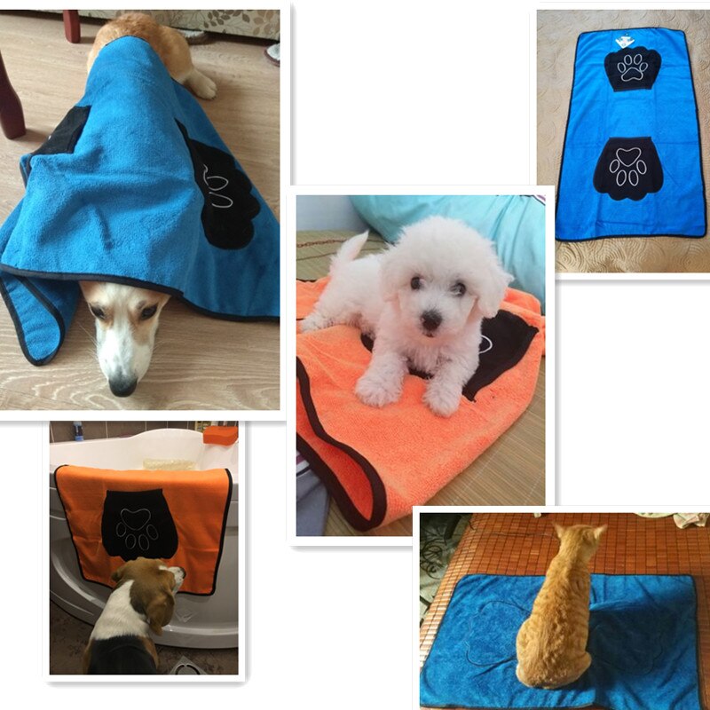 Huisdier Drogen Handdoek Ultra-Absorberende Hond Badhanddoek Microfiber 86*49Cm Zacht Materiaal Microfiber Poot Bad handdoek