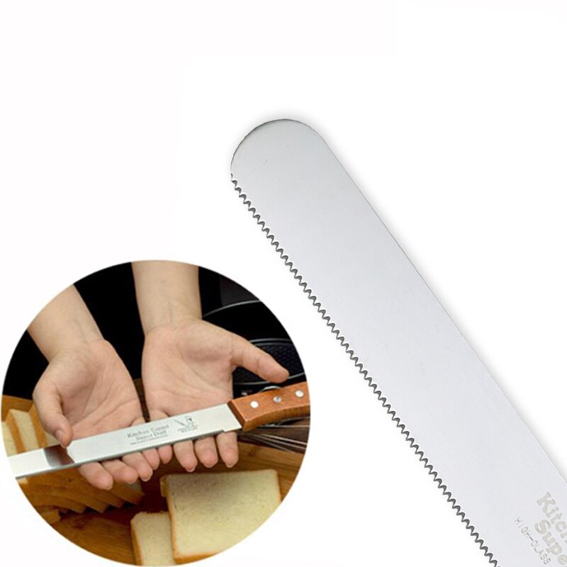8Inch Stainless Steel Bread Knife Serrated Knife Wooden Handle Fruit Knife Bread Toast Slicer Cake Knife Spatula Baking Tools