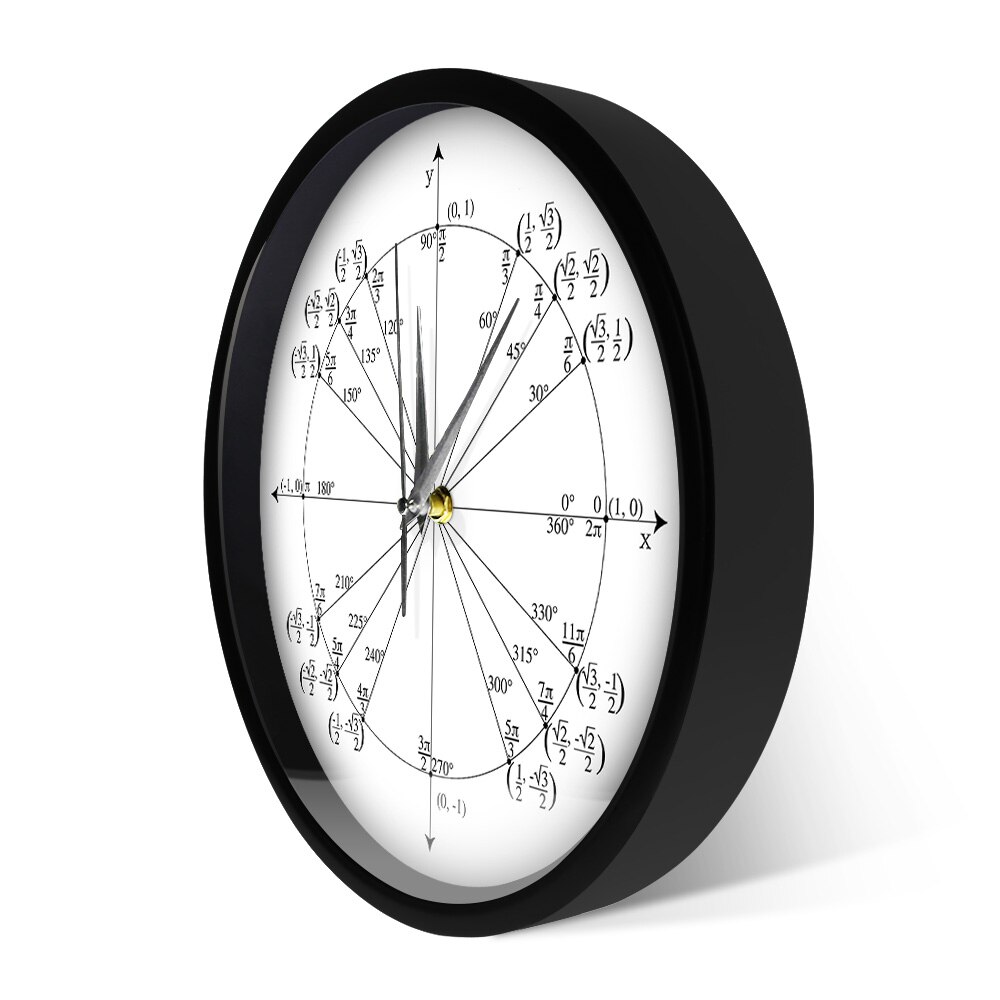 Unit Circle Mathematical LED Smart Wall Clock Radian Labeled Angles Value Sound Control Watch Trigonometry Pre Calculus Light