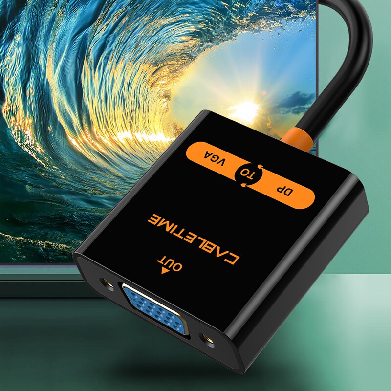 Kabeltid skjermport til vga adapter displayport vga hann hun dp til vga kabel omformer for kamera bærbar macbook pc  n008