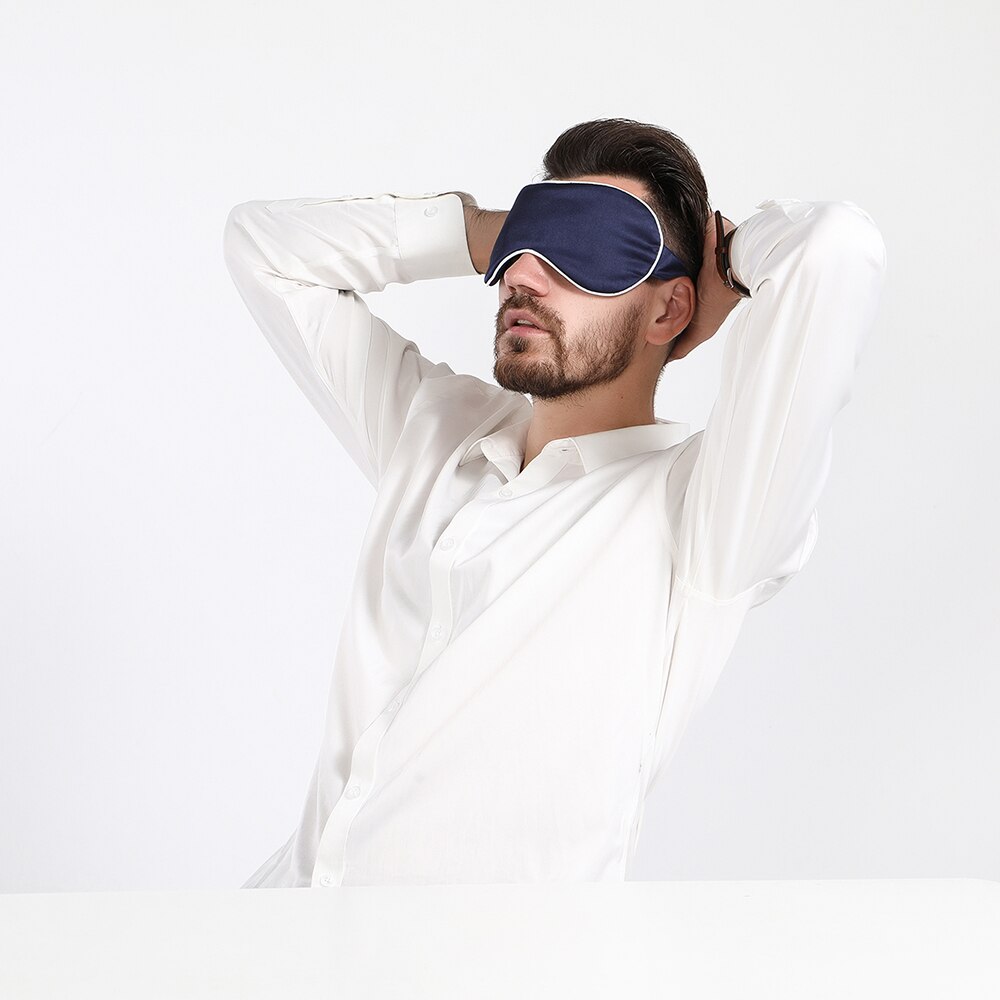 Natural Silk Sleep Mask Blindfold Super Smooth Eye Mask Stylish Contoured Sleep Mask for Sleeping Traveling Night Shift