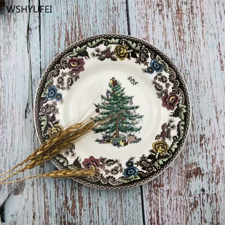 6.5 inch ceramic plate Christmas tree series sashimi plate sushi dessert cake snack breakfast bread dish home kitchen tableware