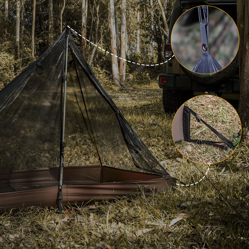 Onetigris 1-Persoon Mesh Binnentent Camping Onderdak Met Waterdichte Tent Bad Vloer Voor Tenten Dekzeilen Backpacken Wandelen