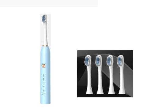Electric Toothbrush Adult Smart Sonic Vibration Waterproof Toothbrush USB Charging 5-speed adjustment: Sky blue