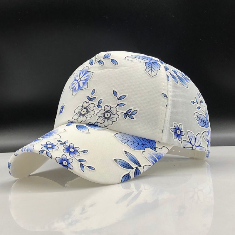 Simpel dame baseball kasket maleri broderi blomst piger snapback hatte kvinde kvinde kasket mesh sommer sol hat