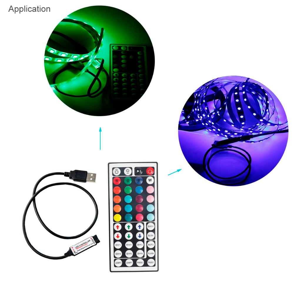 5V USB RGB Controller 44 Keys RF it zijn draadloze Mini Afstandsbediening Voor 5050 3528 SMD RGB LED Strip Licht dimmer JQ