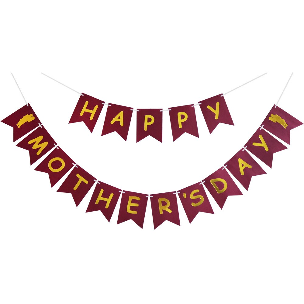 HAPPY MOTHERSDAY FATHERSDAY Banner Blue Red Gold Letter For Fathers Mothers Day Bunting Party Decoration Supplies Pap mama: 2
