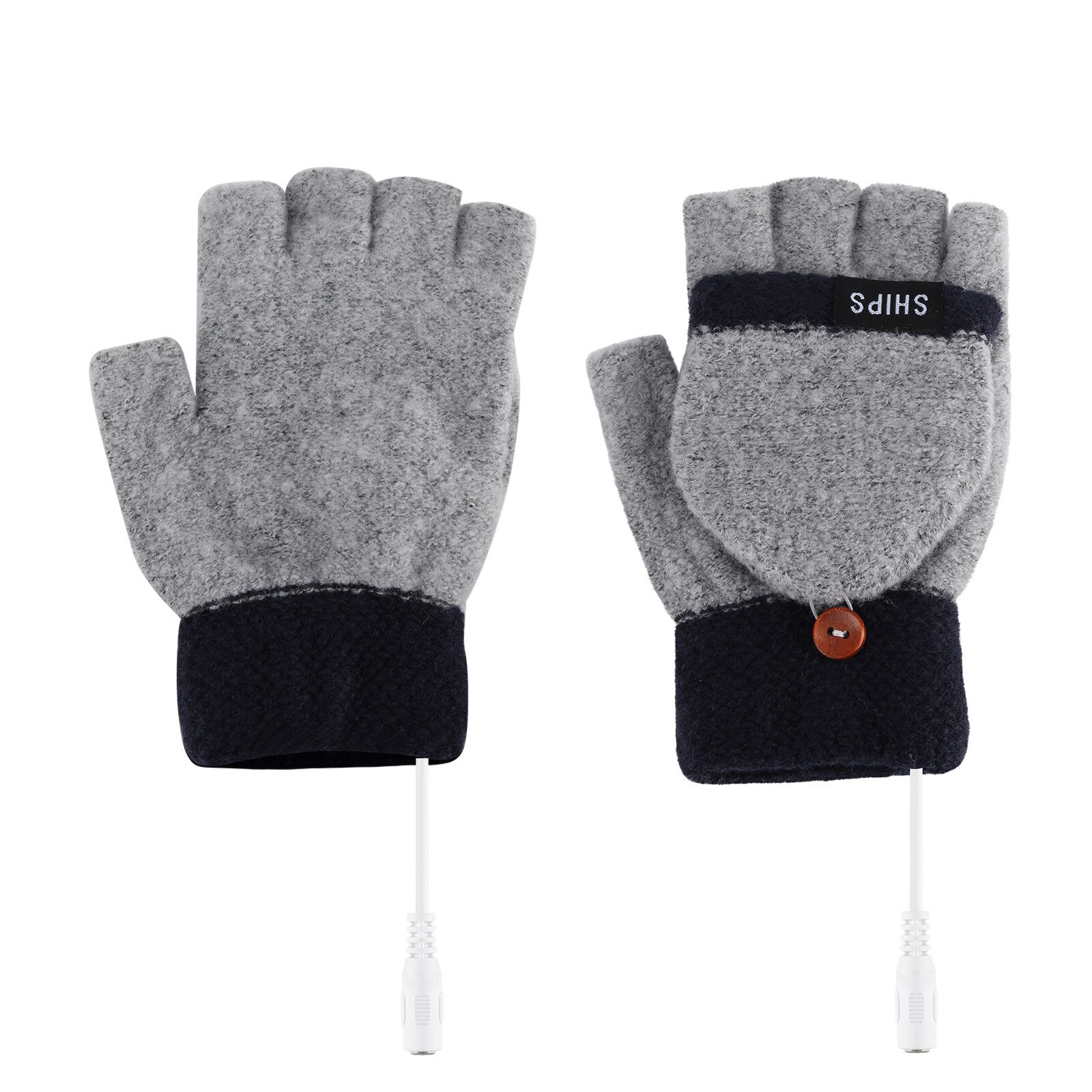 Electric Usb Heated Gloves Laptop Women Usb Heated Mitten Full&half Finger Gloves Winter Warm Knit Hand Gloves For Outdoor L3