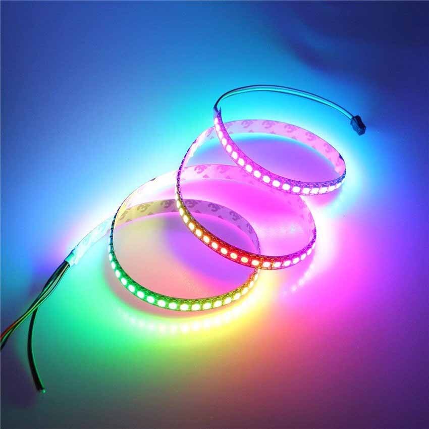 WS2812 WS2812B 1 M/2 M DC5V 144 leds/m Full Color LED Pixel Strip Ingebouwde 2812 Chip 5050 Droom Kleur RGB LED Diode Lint lamp
