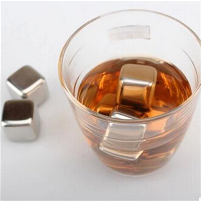 Bar Gebruik Rvs Ice Cubes Whisky Stenen Glacire Koeler Voor Whisky Wijn Bier Metal Ijsblokjes