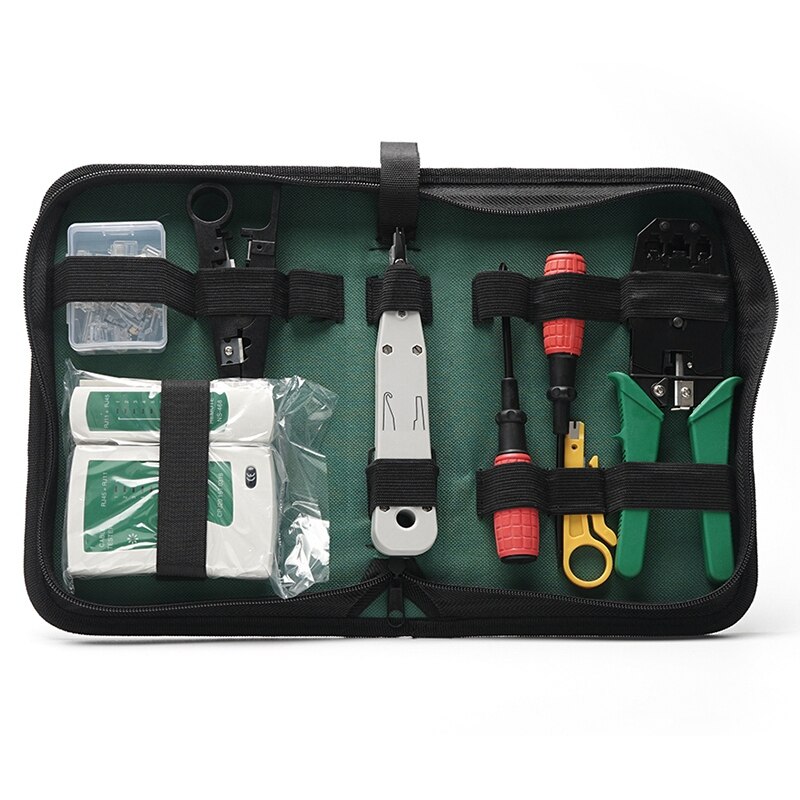 Network Cable Repair Maintenance Tool Kit ,Portable Phone Cable Crimper, Cable Tester Network Cable Crimper Repair Kit