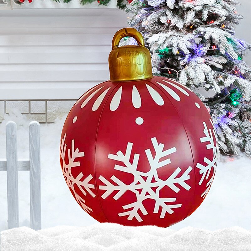 Grootste Verkoop 16 Stijl 60Cm Giant Kerst Pvc Opblaasbare Versierd Bal Gemaakt Pvc Kerstboom Outdoor Decoratie Speelgoed Bal: D