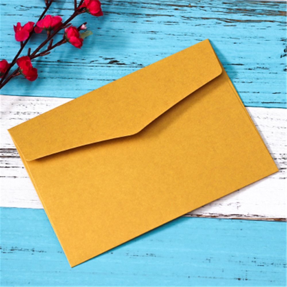10pcs Candy Colors Envelope 11*17.6cm Postcard Wedding Invitation Card Paper Bag Wages Letter Paper Cover Office Stationery: gold