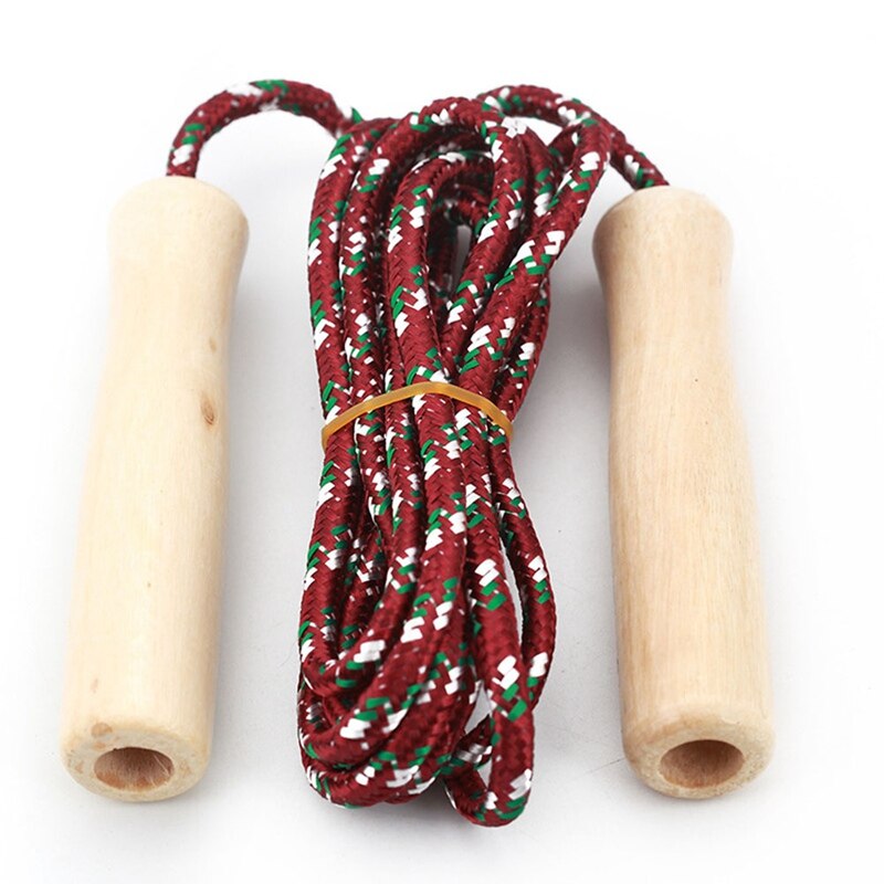 Corda para exercício crossfit, equipamento esportivo fitness com cabo de madeira para treino