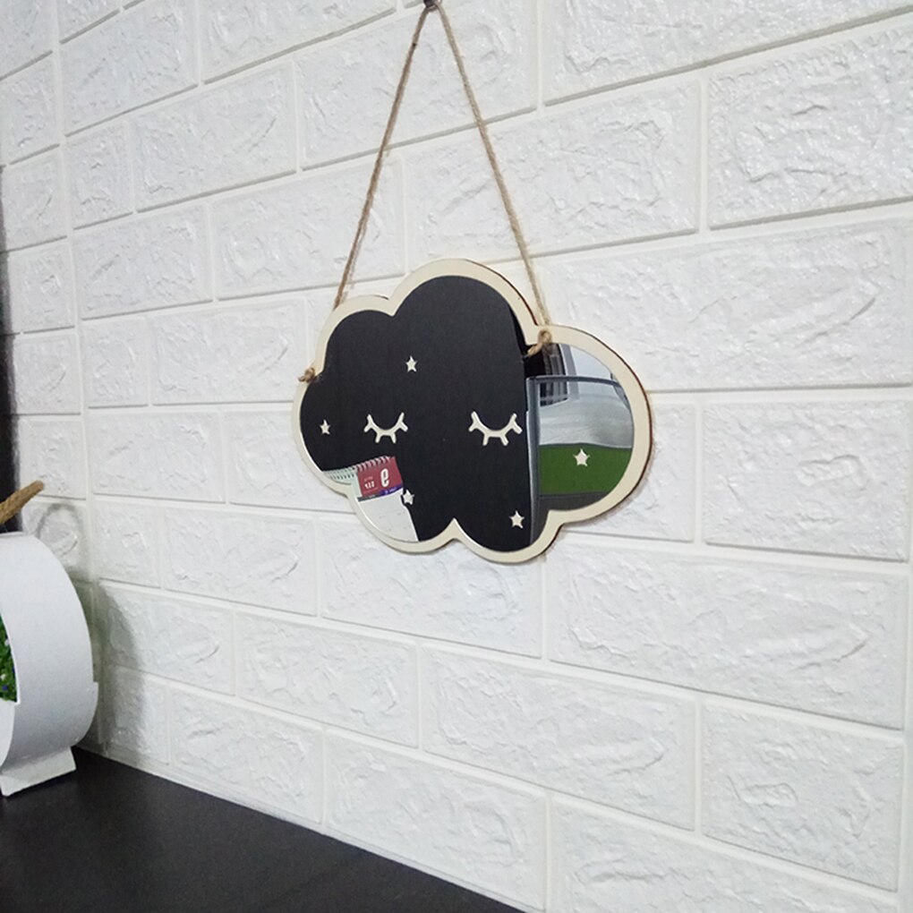 1PCS Children Cartoon Decorative Mirror Bathroom Baby Room Rabbit Star Wood Acrylic Mirror Frame Home Art Wall Decor