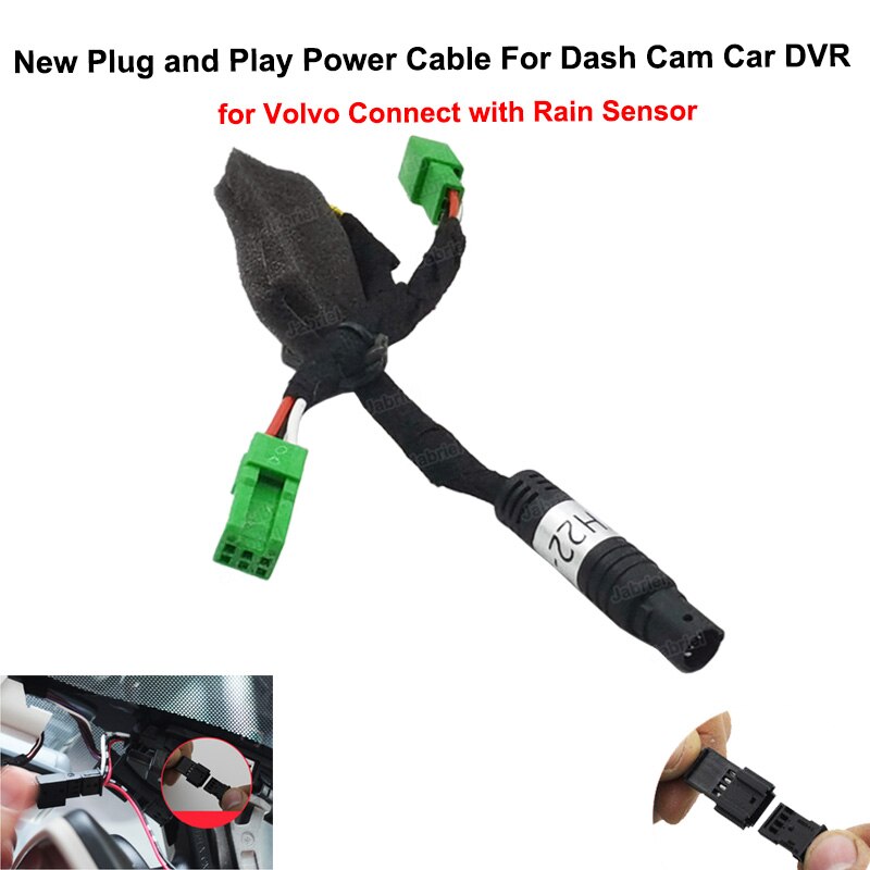 Plug and Play Rain Sensor Power Cable for Car DVR Dash Cam for Volvo XC60 XC90 XC40 for Volvo S60 S90 for Volvo V60 V90 V70 V40