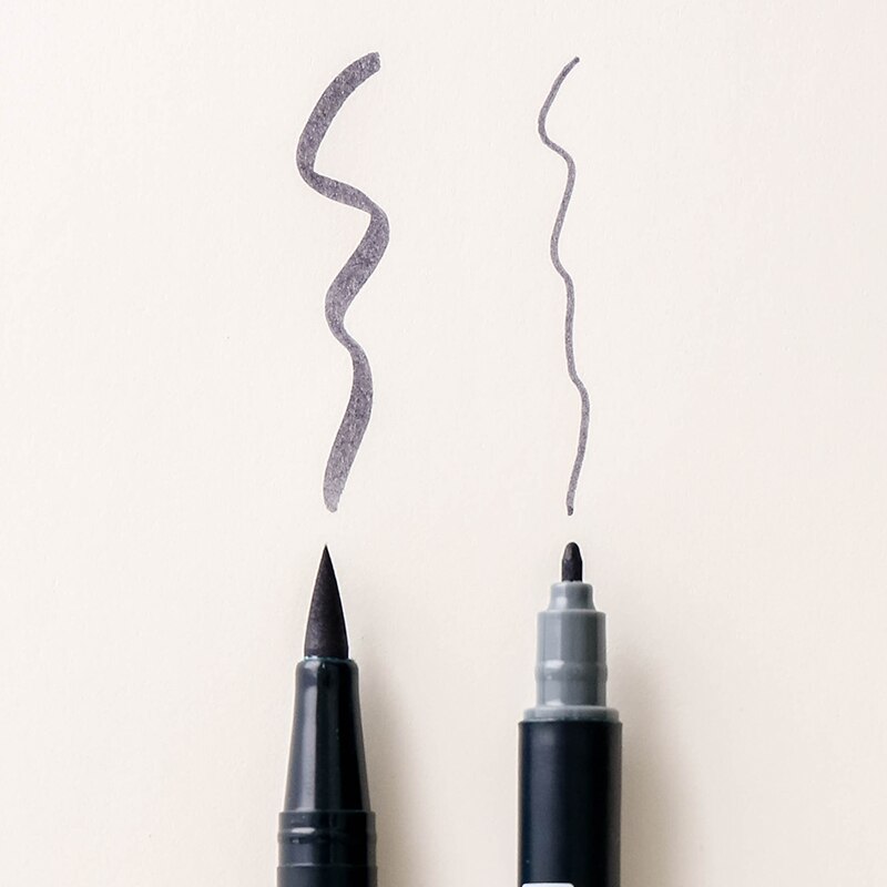TOMBOW-rotulador de doble pincel ABT para acuarela, conjunto de 108 colores, dibujo, caligrafía, Pastel brillante, retrato de galaxia gris