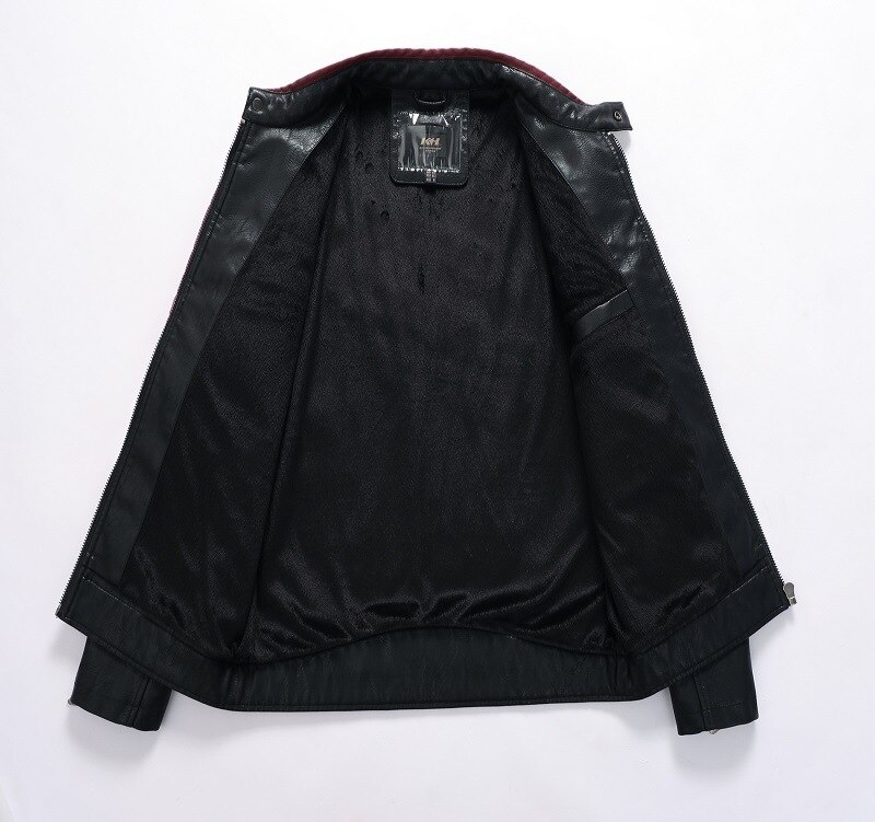 Giacca da moto in pelle cappotto invernale spesso colletto in piedi lavato giacche da moto tempo libero moda abbigliamento in pelle per uomo