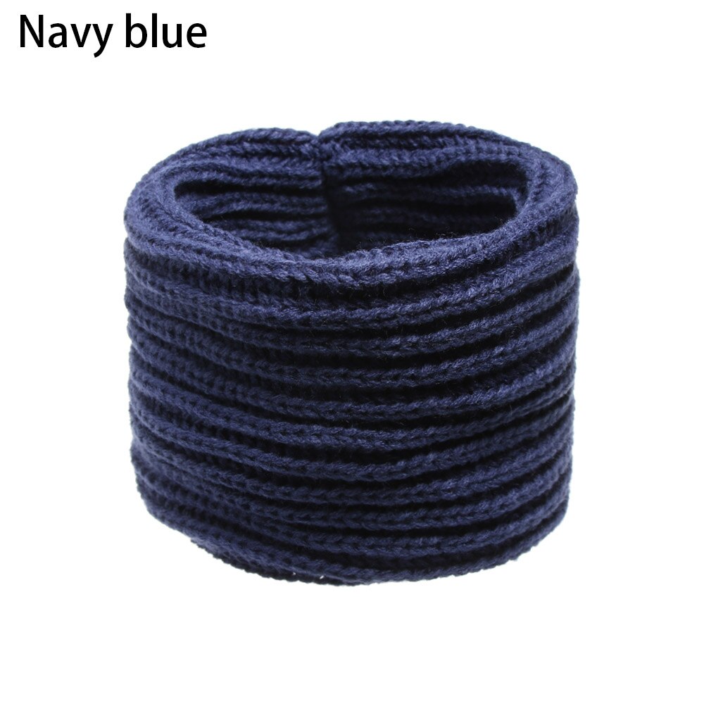 Nowe mody dzieci szalik dziewczyny chłopcy zima ciepły kołnierz szyi śliniaczek szaliki stałe dzianiny kołnierz zimowy ciepły szalik: marynarka wojenna niebieski