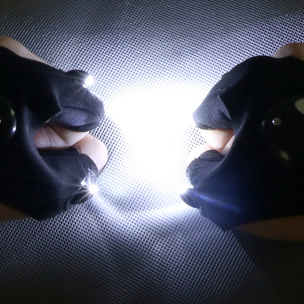 Men Women Car Repair Portable LED Flashlight Glove Fishing Camping Battery Powered Mechanics Hands Free Stretch Universal
