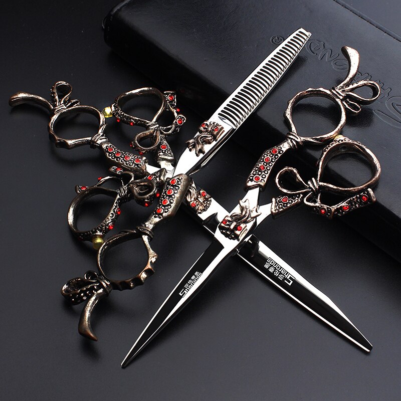 SHARONDS 6 Inch Thin Hairdressing Scissors Special Barber Shop Hairdressing Scissors Non-slip Wear-Resistant Anti-Rust Scissors