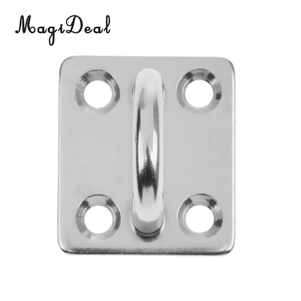 MagiDeal Heavy Duty 304 Stainless Steel Pad Eye Plate 5mm 6mm 8mm Square Plate Shade for Marine Rowing Boat Sailboat Application: 6mm