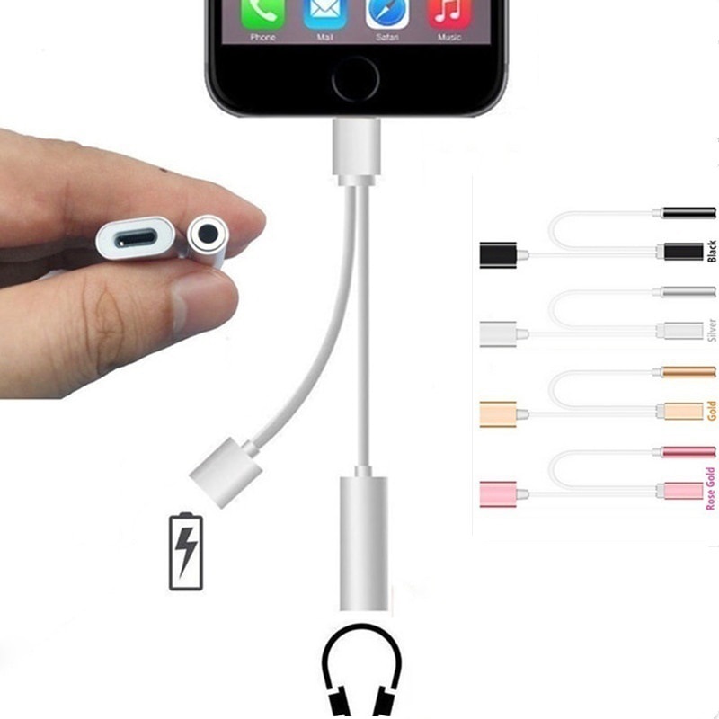 2 in aux-splitter voor iphone 12, 11 pro max, xs-adapter 1 oplader en hoofdtelefoonaansluiting voor iphone xr,  x 10 , 8 plus-telefoonadapters
